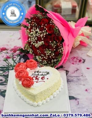 Combo Bánh Kem Và Hoa Tươi 24